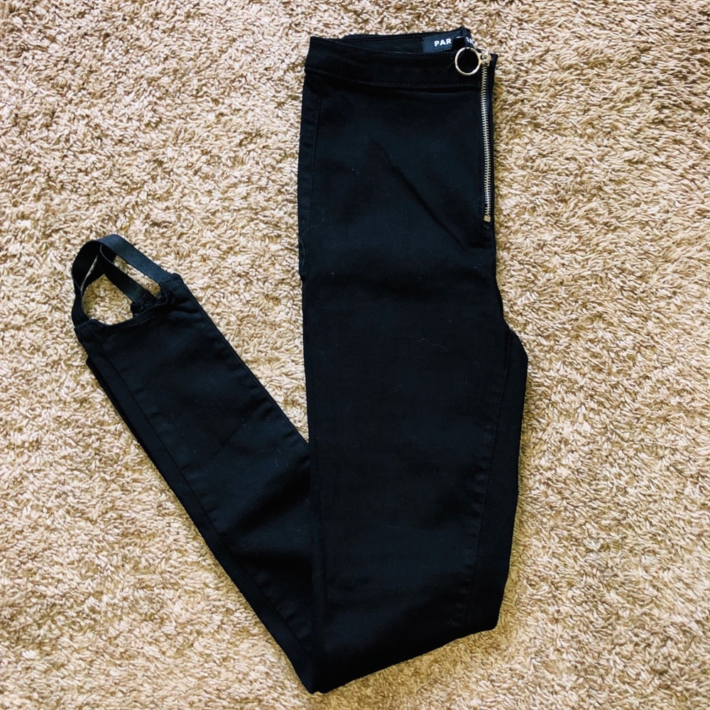 High waist zipper jean jeggings